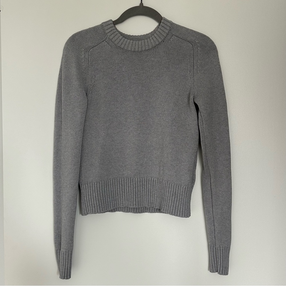 Banana Republic DEMI COTTON-SILK SWEATER Light Heather Gray XXS